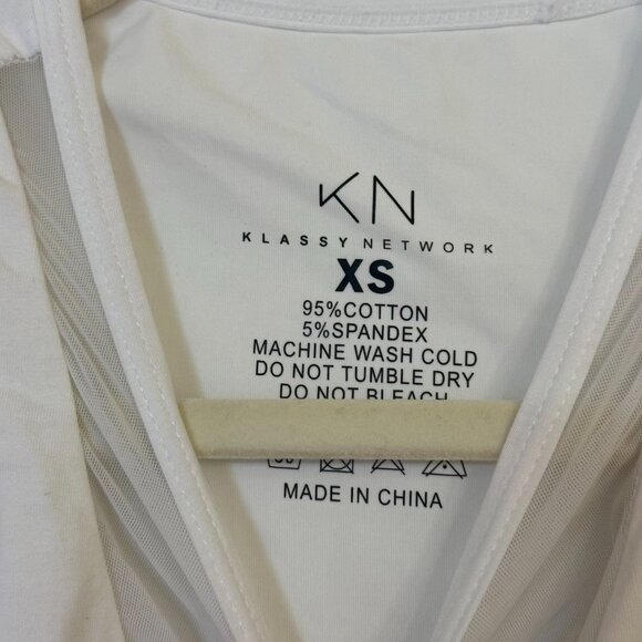 Klassy Network - Mesh Brami (Crop) - White - XS - NWOT - Picture 2 of 7